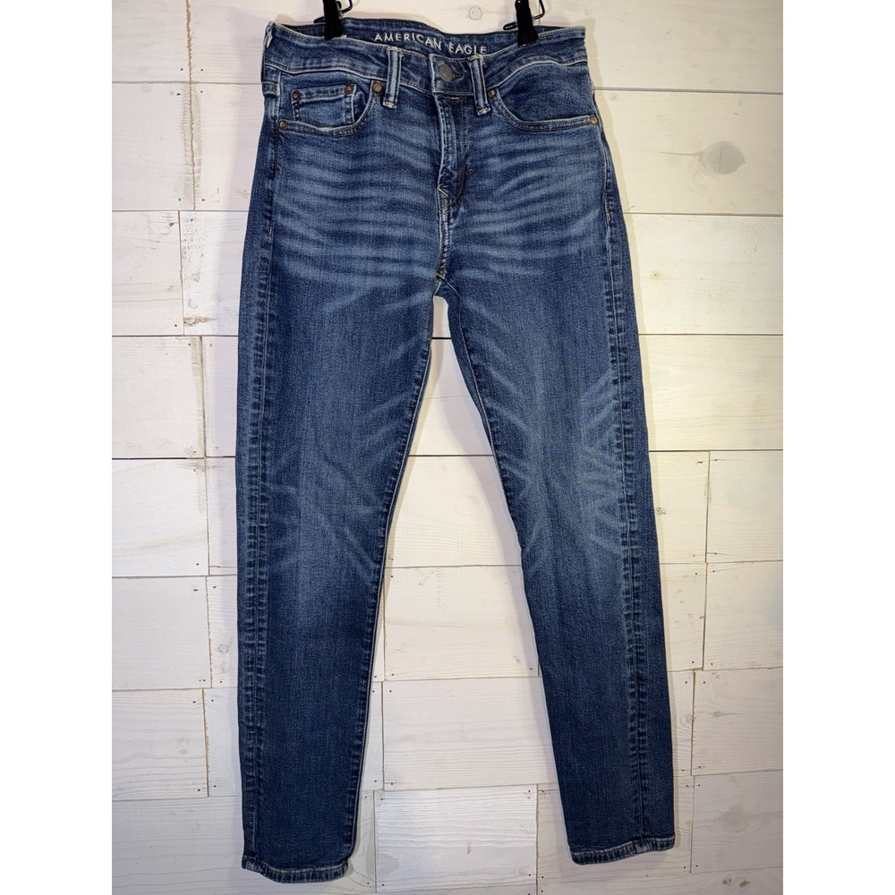 American Eagle Jeans Mens 28x32 Blue Athletic Skinny Medium Wash Modern Tapered
